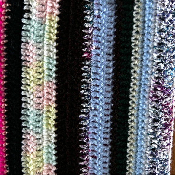 Vintage Handmade Multi Colour Stripe Afghan Throw Blanket - Picture 6 of 7